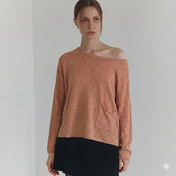 Eileen Fisher Organic Linen/Cotton Knit Top – Rose Clay - Picture 1 of 5